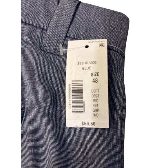 Roundtree Yorke Shorts Mens 48 NEW Blue Classic Fit Stretch Flat Front - Picture 15 of 15